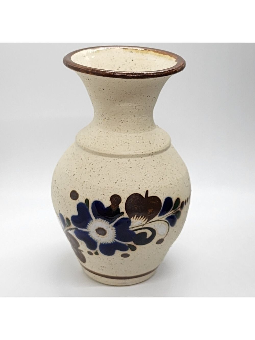 Mexican pottery Tonala floral 5.5" vase